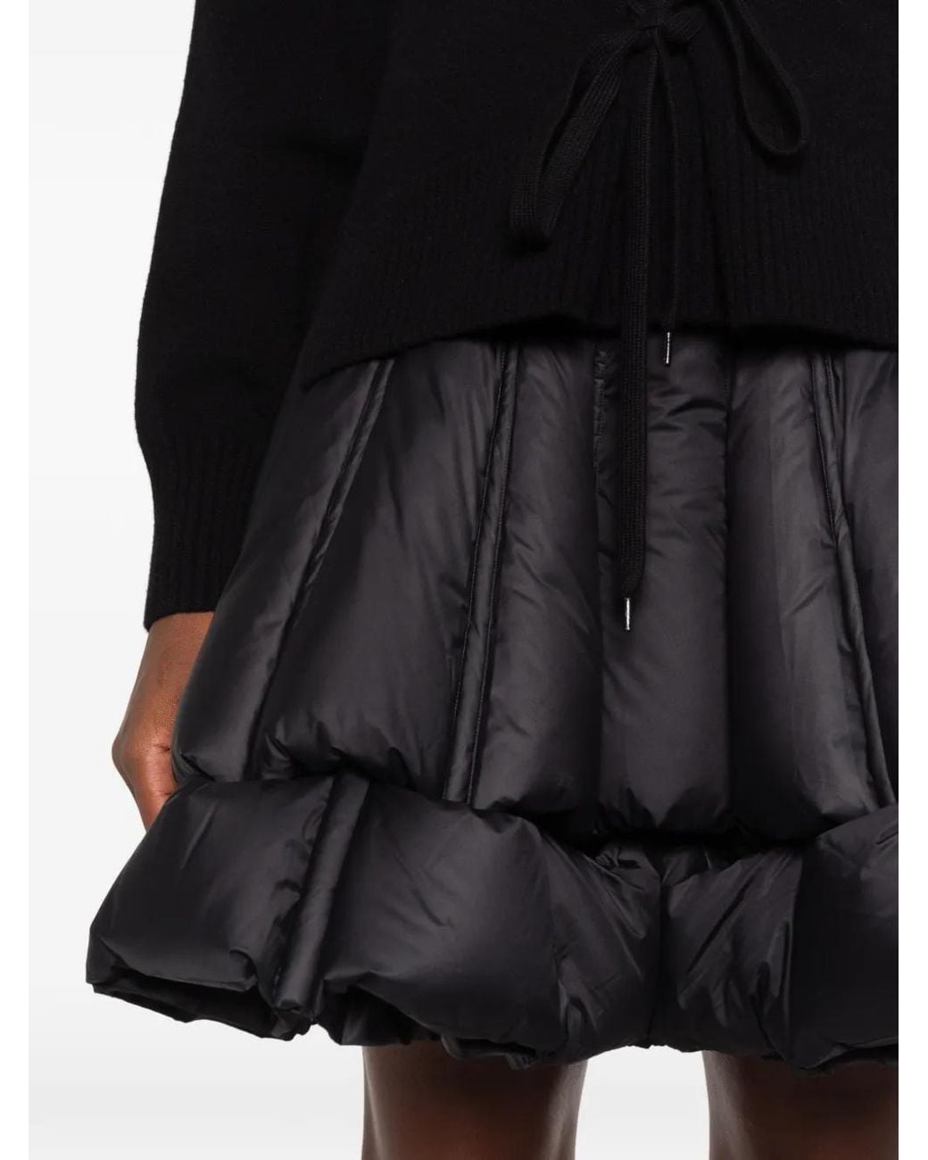 RAXXY Black Quilted Tiered Mini Skirt