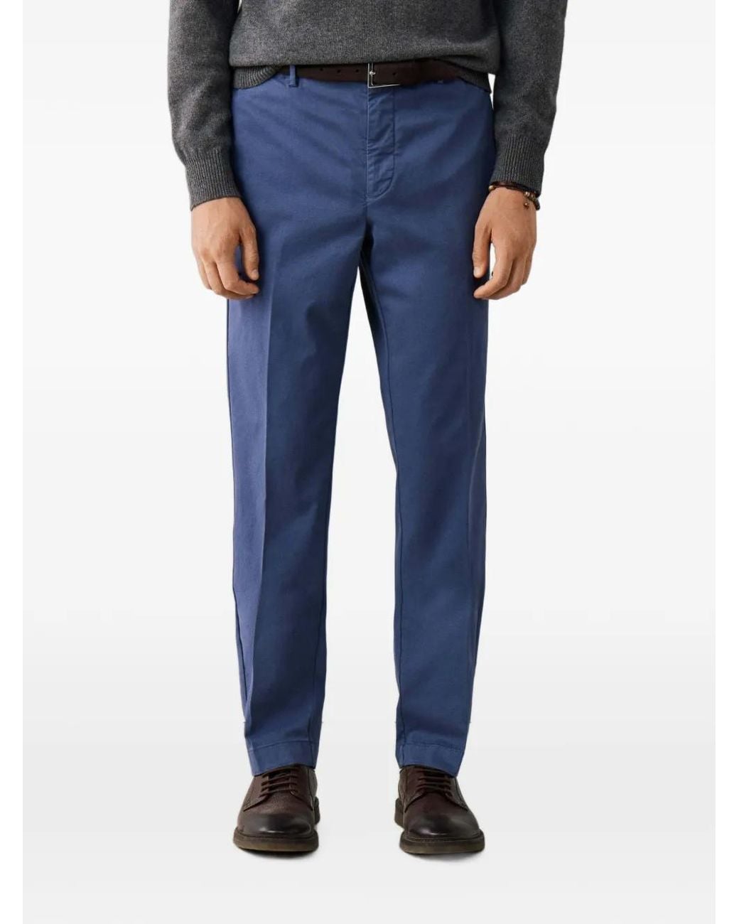 Hackett Blue Sanderson Tailored-Fit Chino Trousers for men
