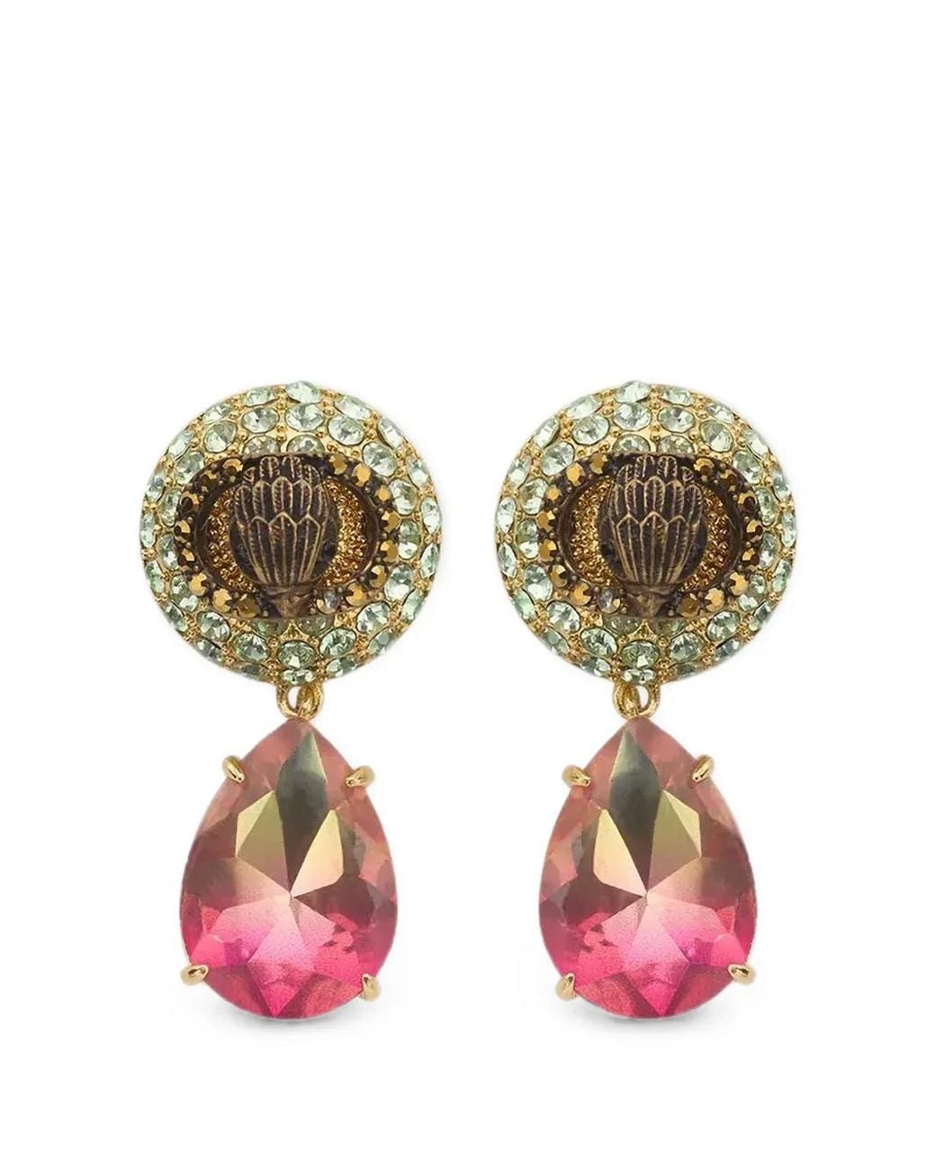 Kurt Geiger Metallic Boucles D'Oreilles À Ornements En Cristal Tête D'Aigle