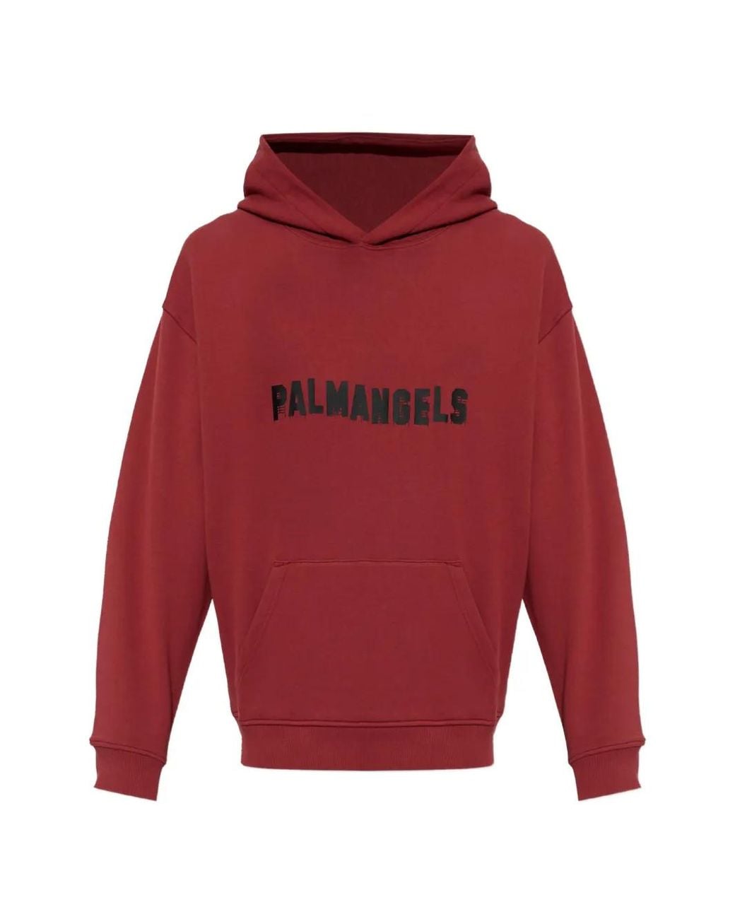 Palm Angels Red Logo-Print Cotton Hoodie for men