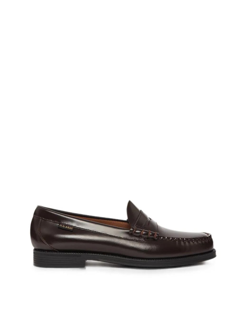 G.H.BASS White Mocassins Larson Flag En Cuir for men