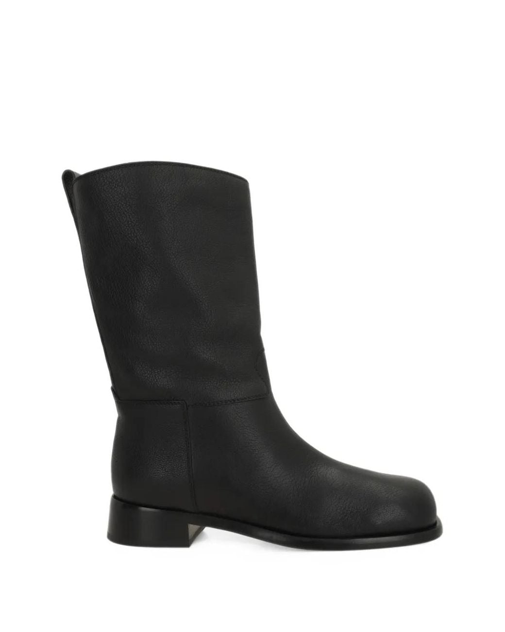 Sergio Rossi Black Grained Leather Boots