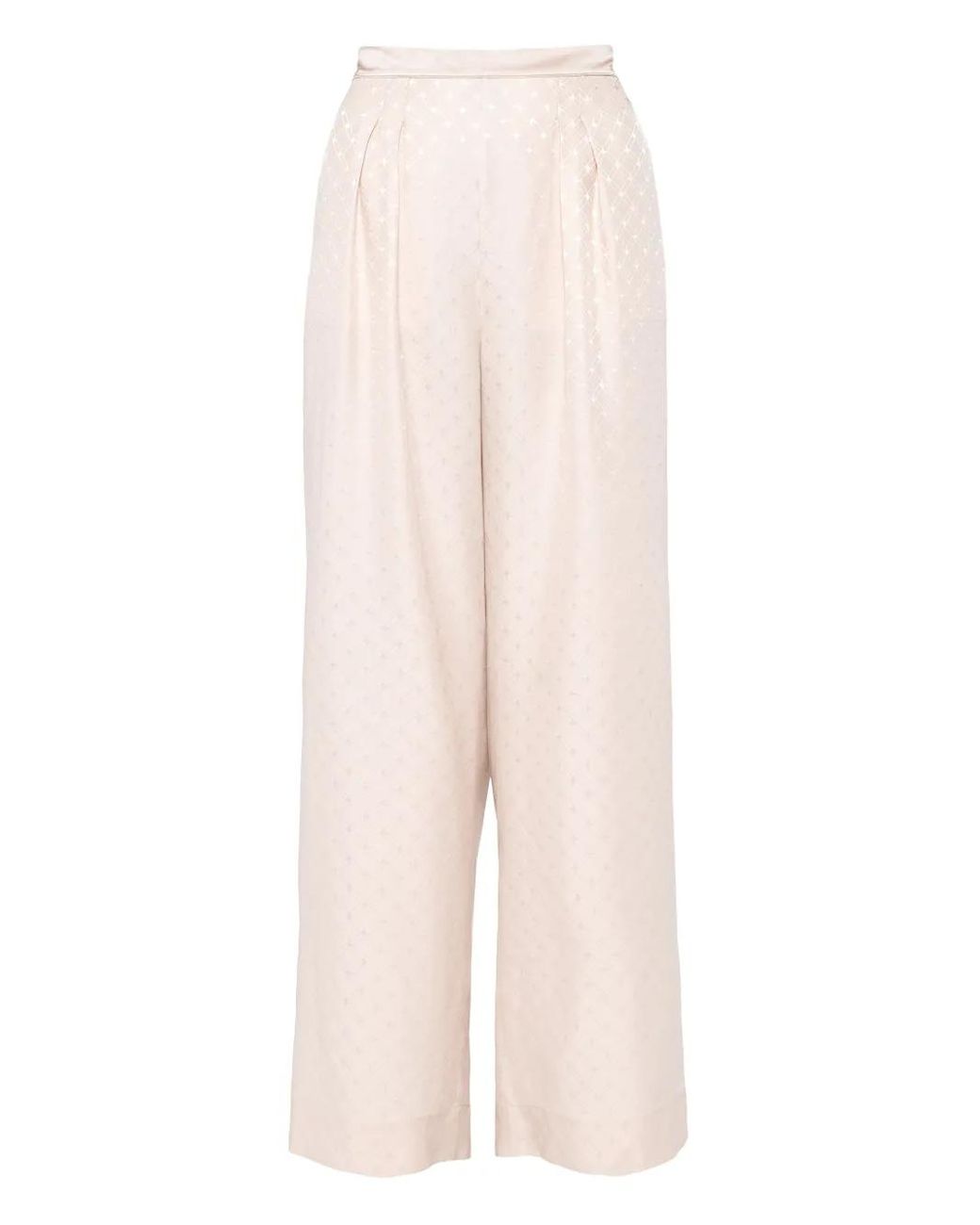 Eres White Splendeur Pleated Geometric-Pattern Trousers
