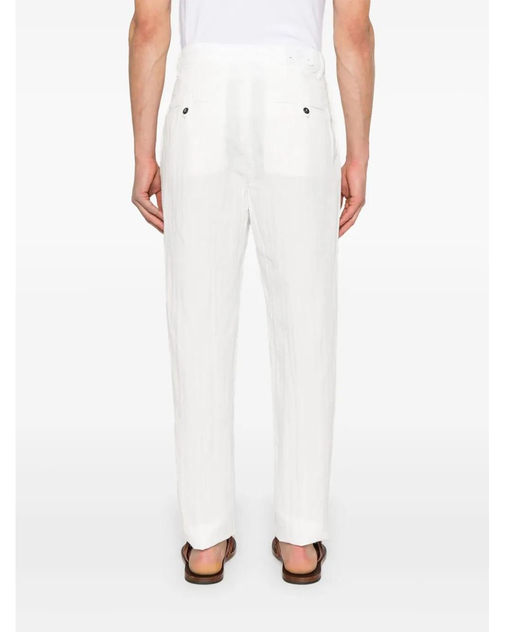 Eleventy White Tapered Chinos for men