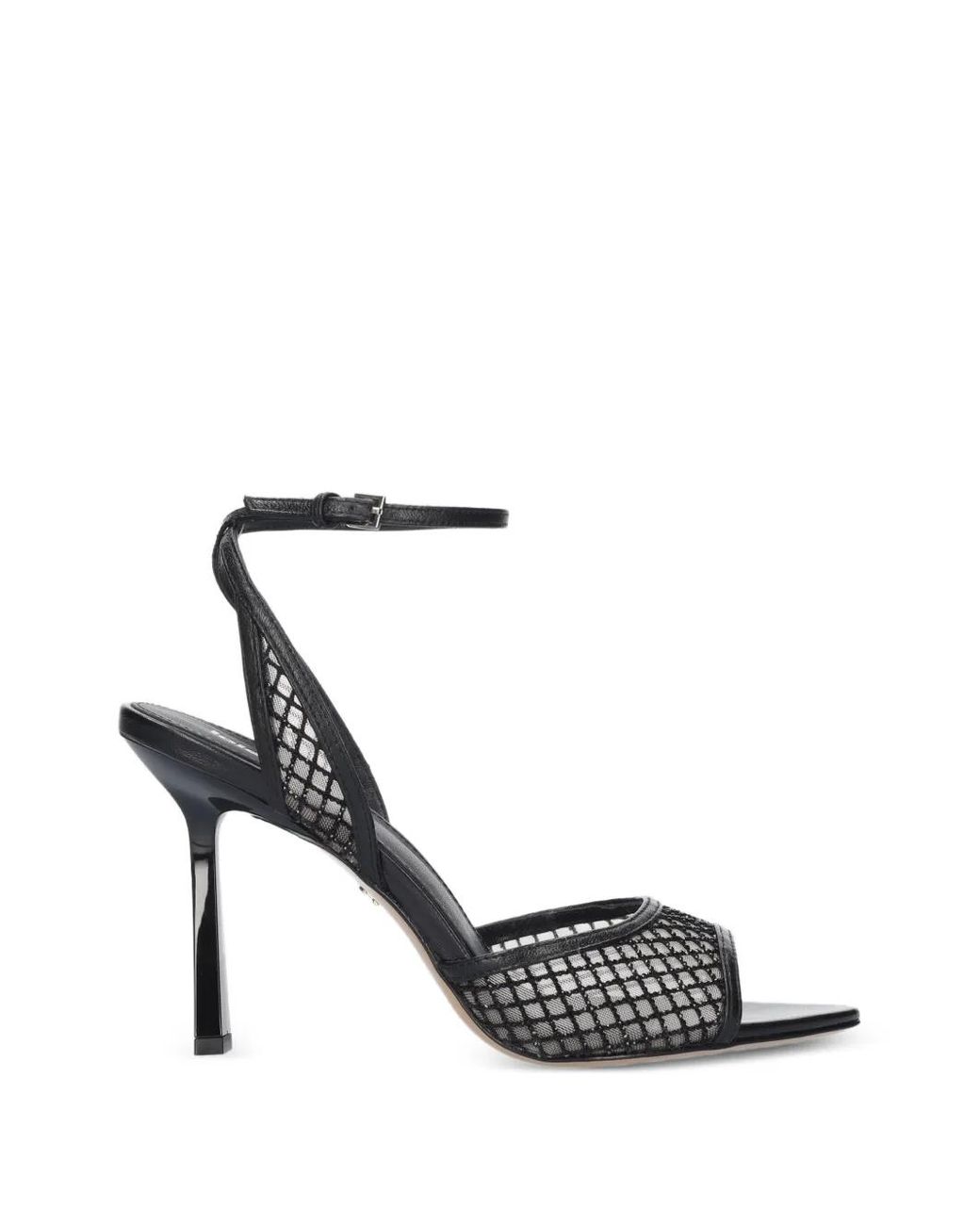 Lola Cruz White Ruby Mesh-Panel Sandals