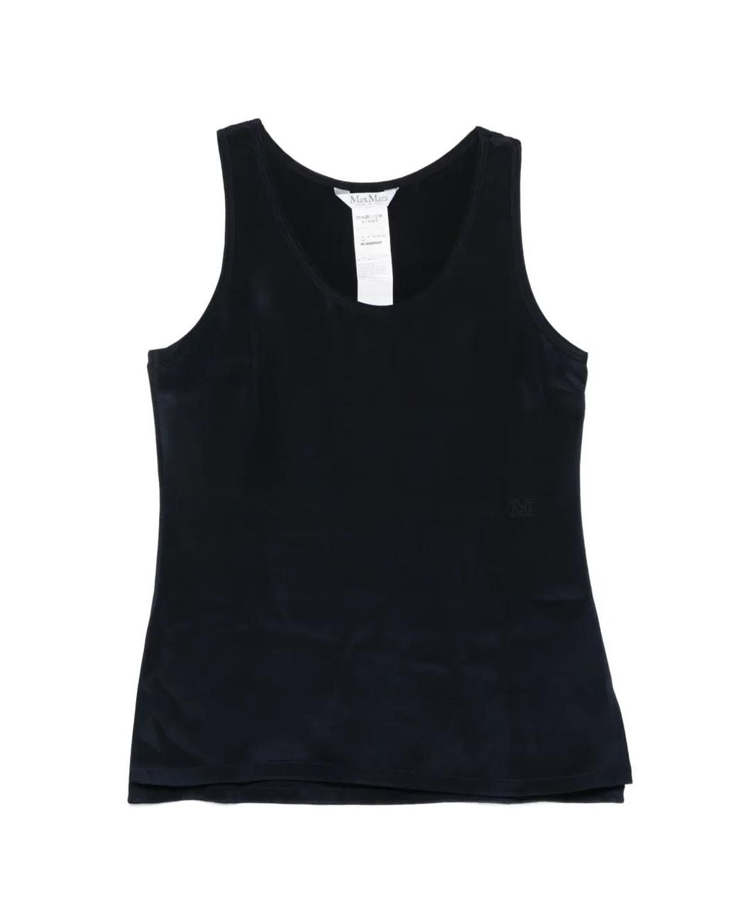 Max Mara Black Silk Crepe De Chine Top