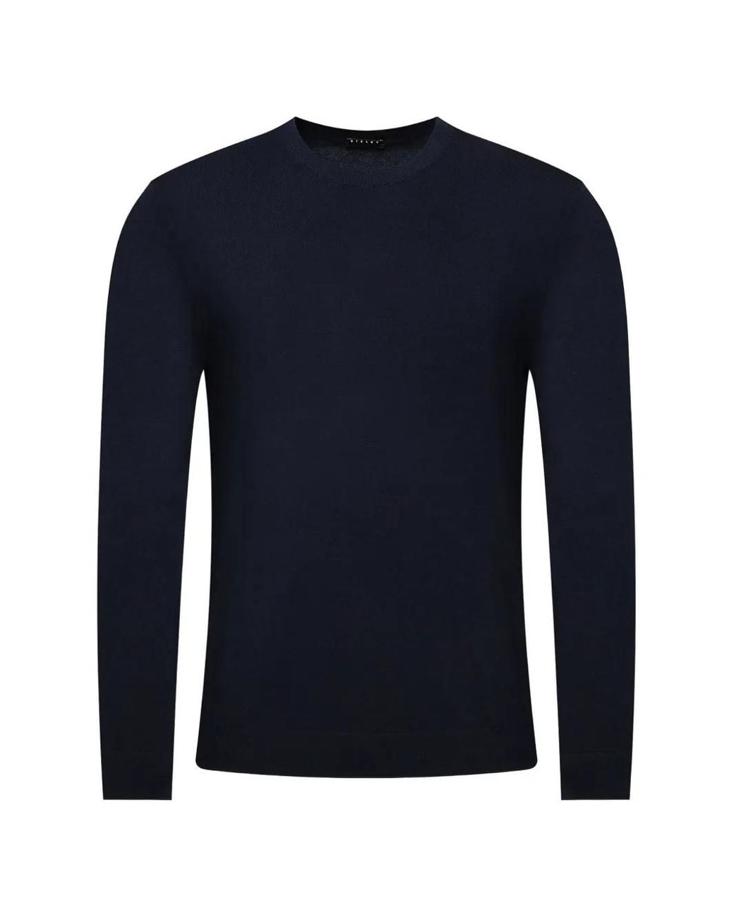 Sisley Blue Ribbed Crew-Neck Sweater for men
