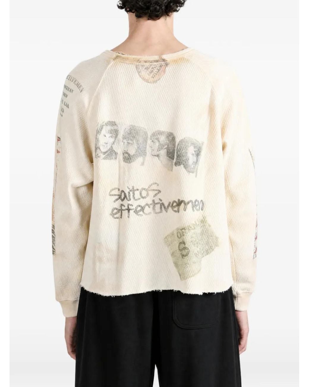 SAITOS Natural Stockman Tokyo Waffle-Knit Long-Sleeve T-Shirt