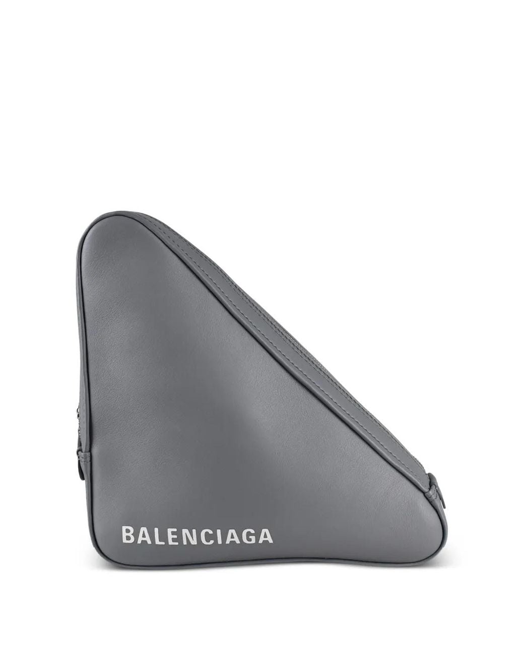 Balenciaga Gray Triangle Leather Clutch Bag for men