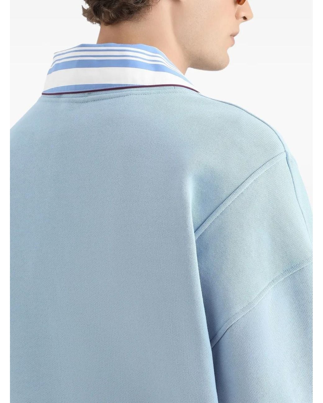 Dolce & Gabbana Blue Treated Cotton Sweatshirt for men