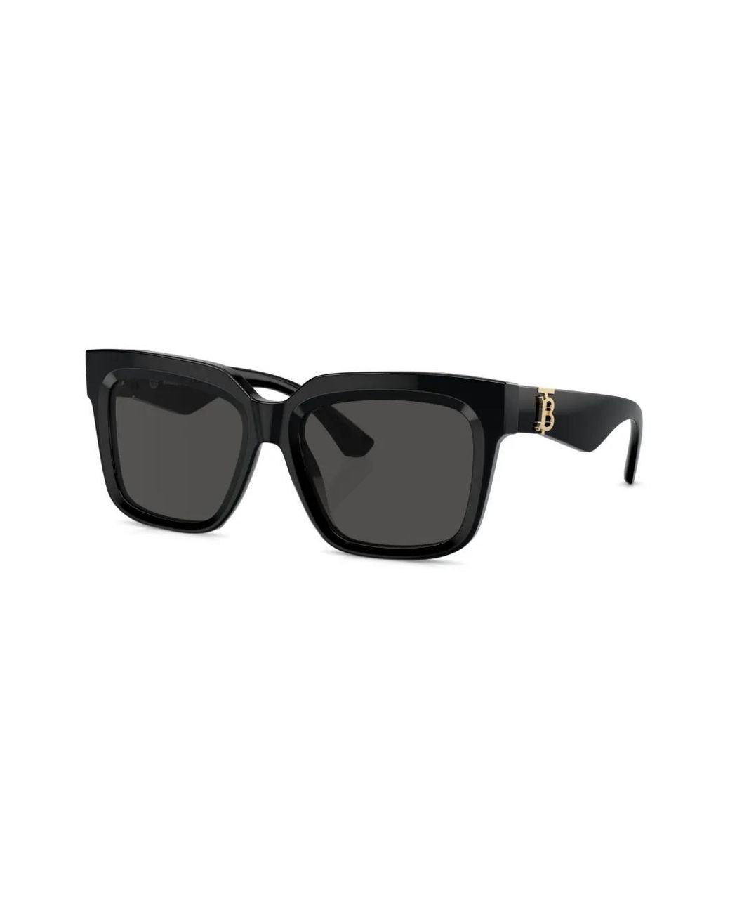 Burberry Black Logo-Plaque Square-Frame Sunglasses