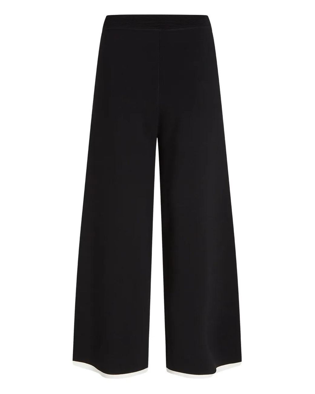 Karl Lagerfeld Black Contrast-Piping Palazzo-Pants