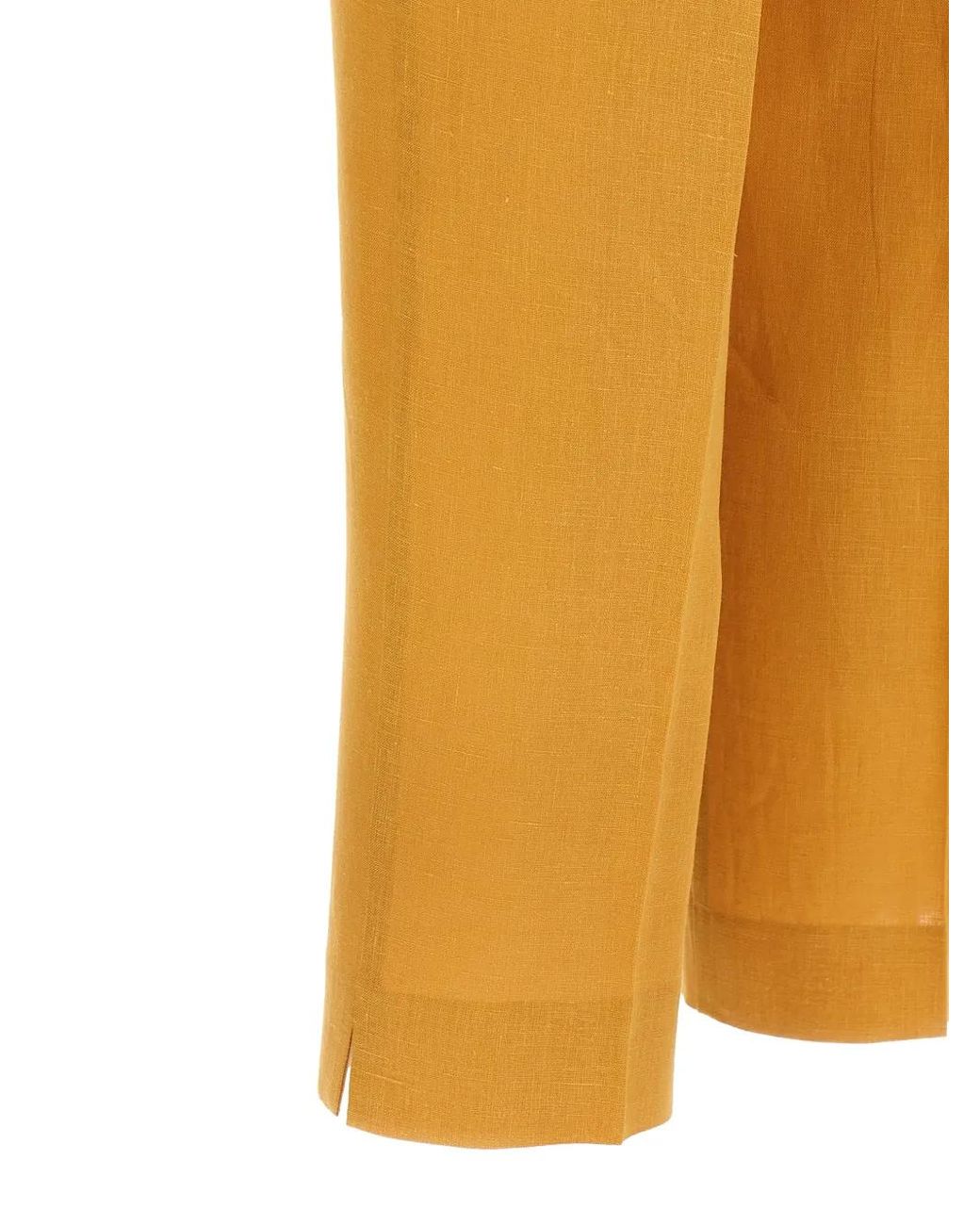 Herno Yellow Flax Linen Cotton Pants