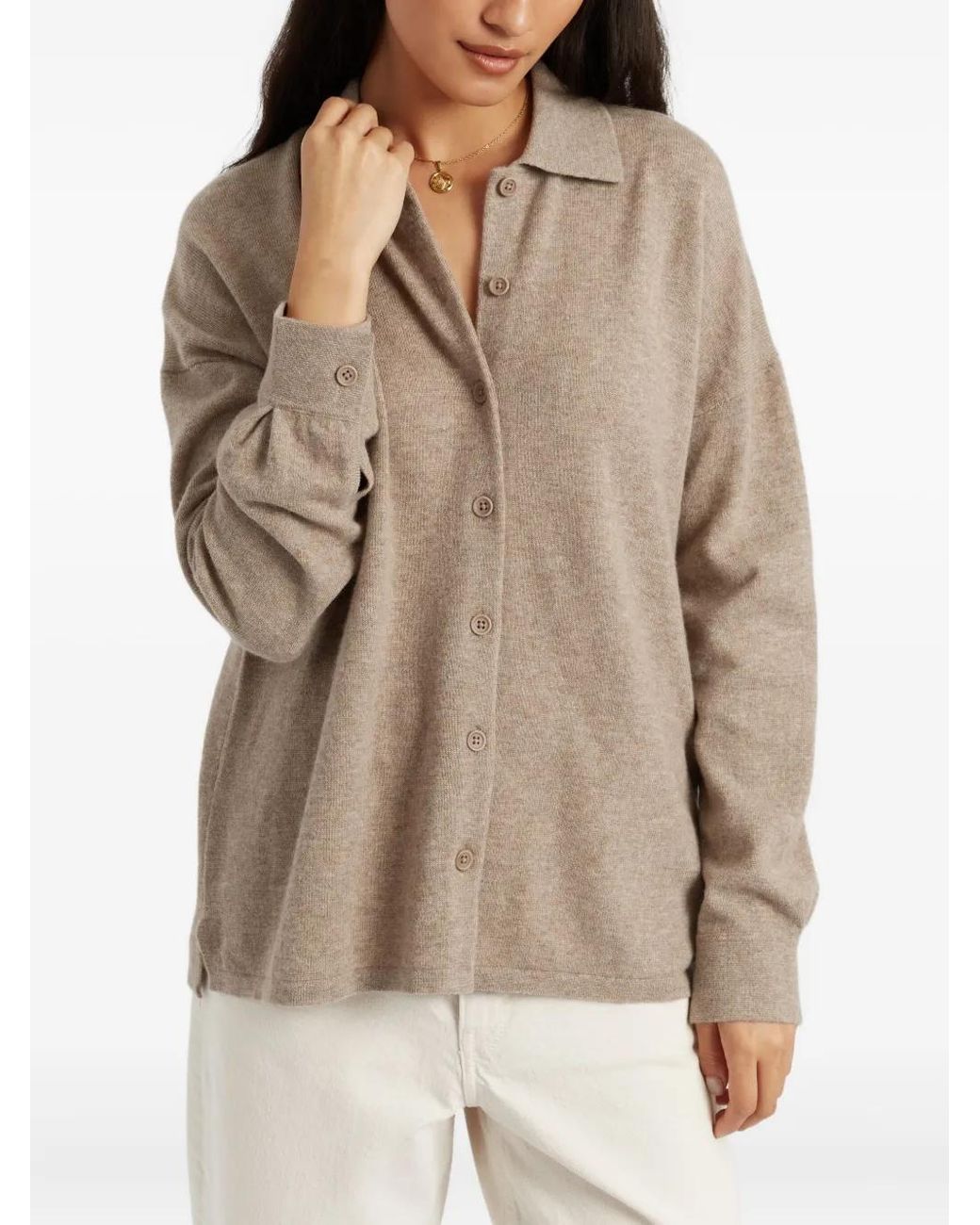 Chinti & Parker Brown Collared Buttoned Top