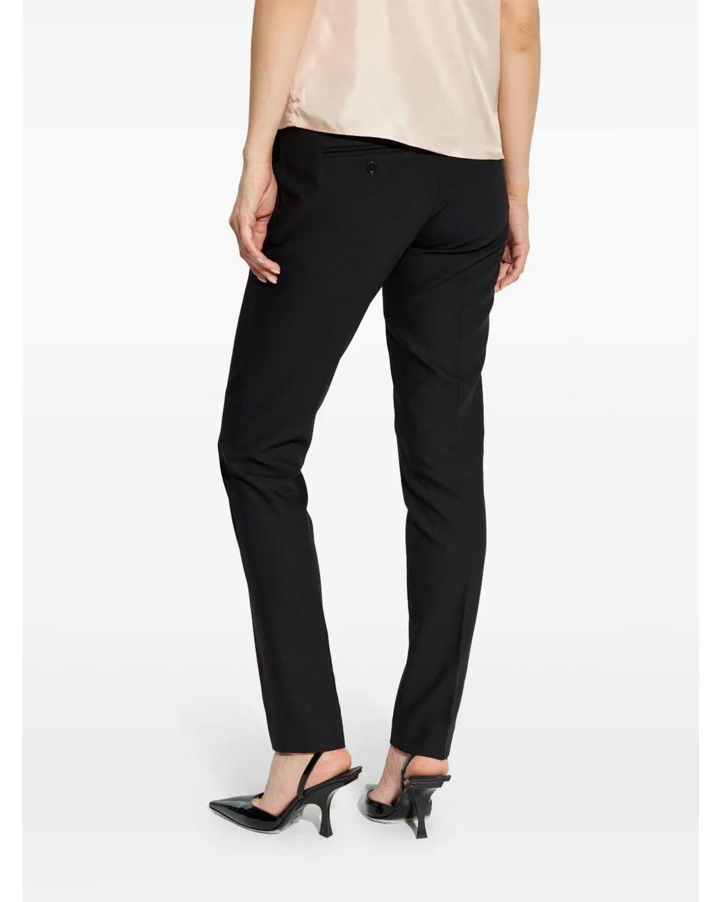 Zadig & Voltaire Black Logo Embellished Mid-Rise Skinny Trousers