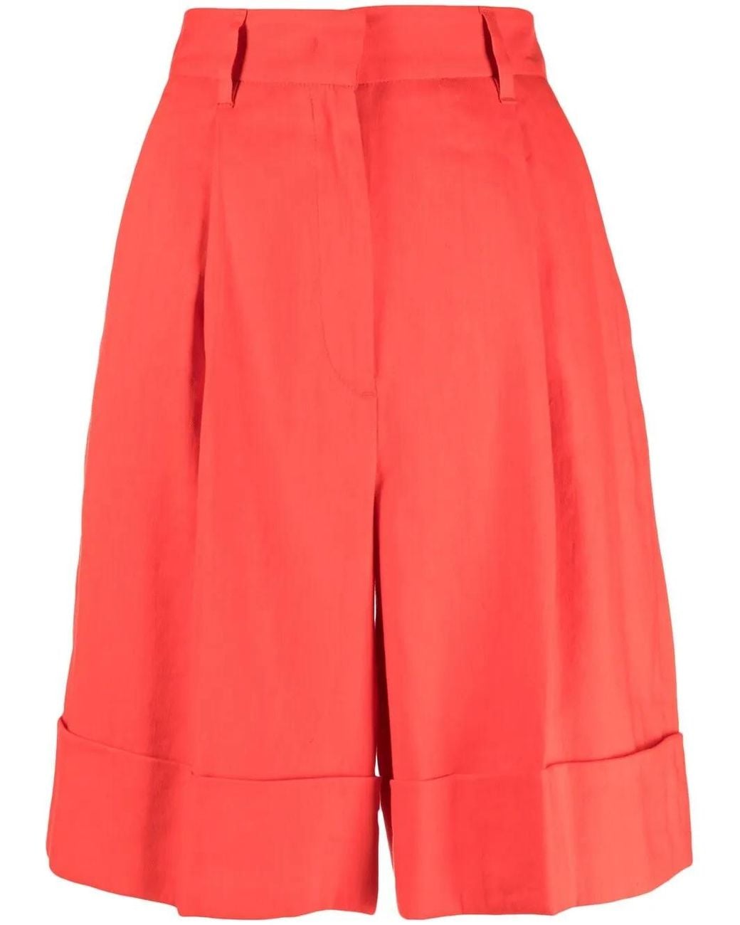 Lorena Antoniazzi Red Turn-Up Hem Shorts