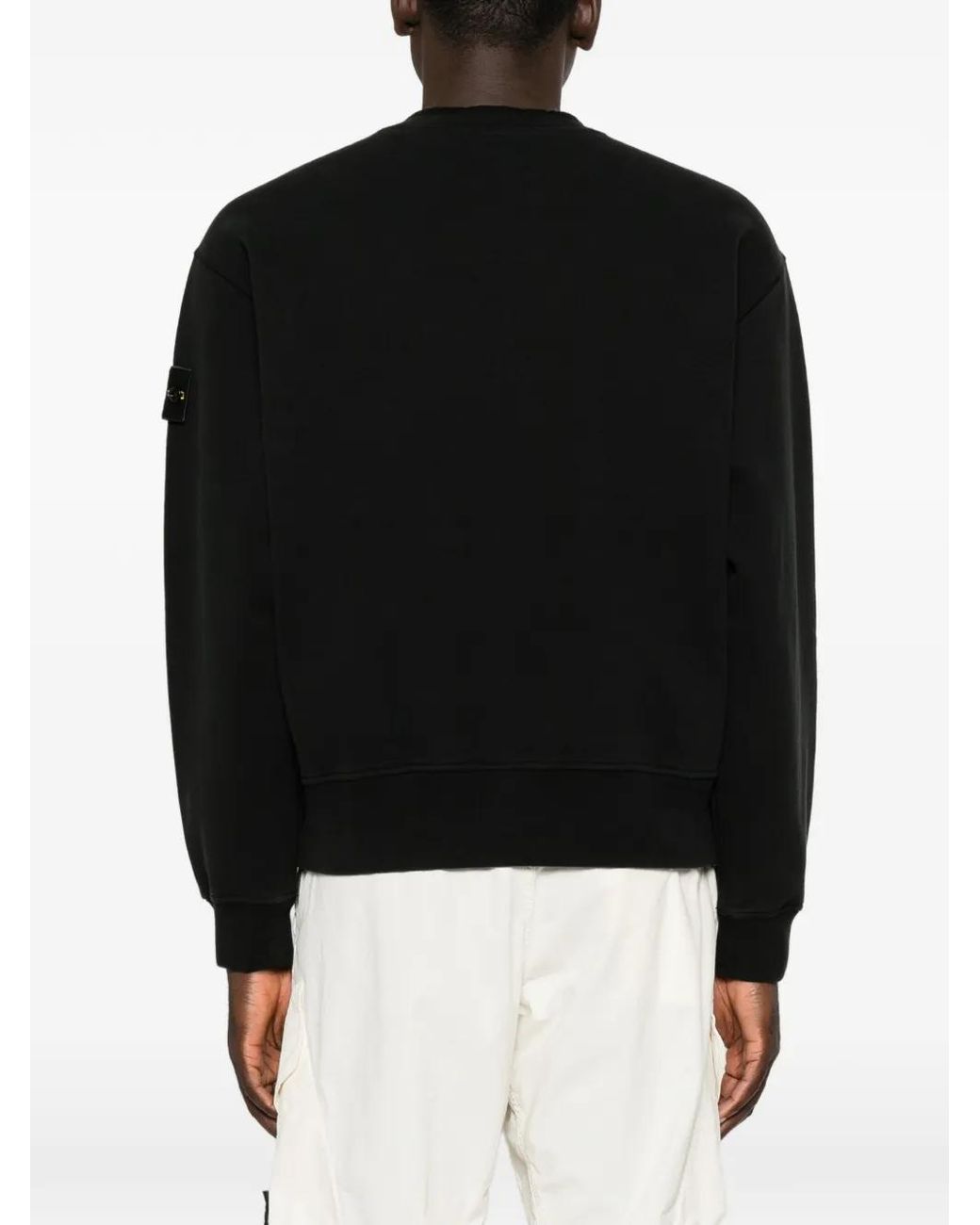 Stone Island Black 6100022 Brushed Organic Cotton Fleece Sweatshirt for men