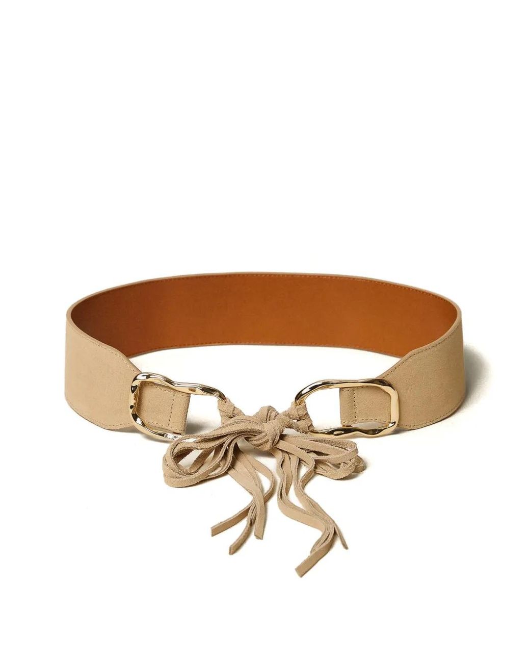 Twinset Brown Suede Belt With Rings