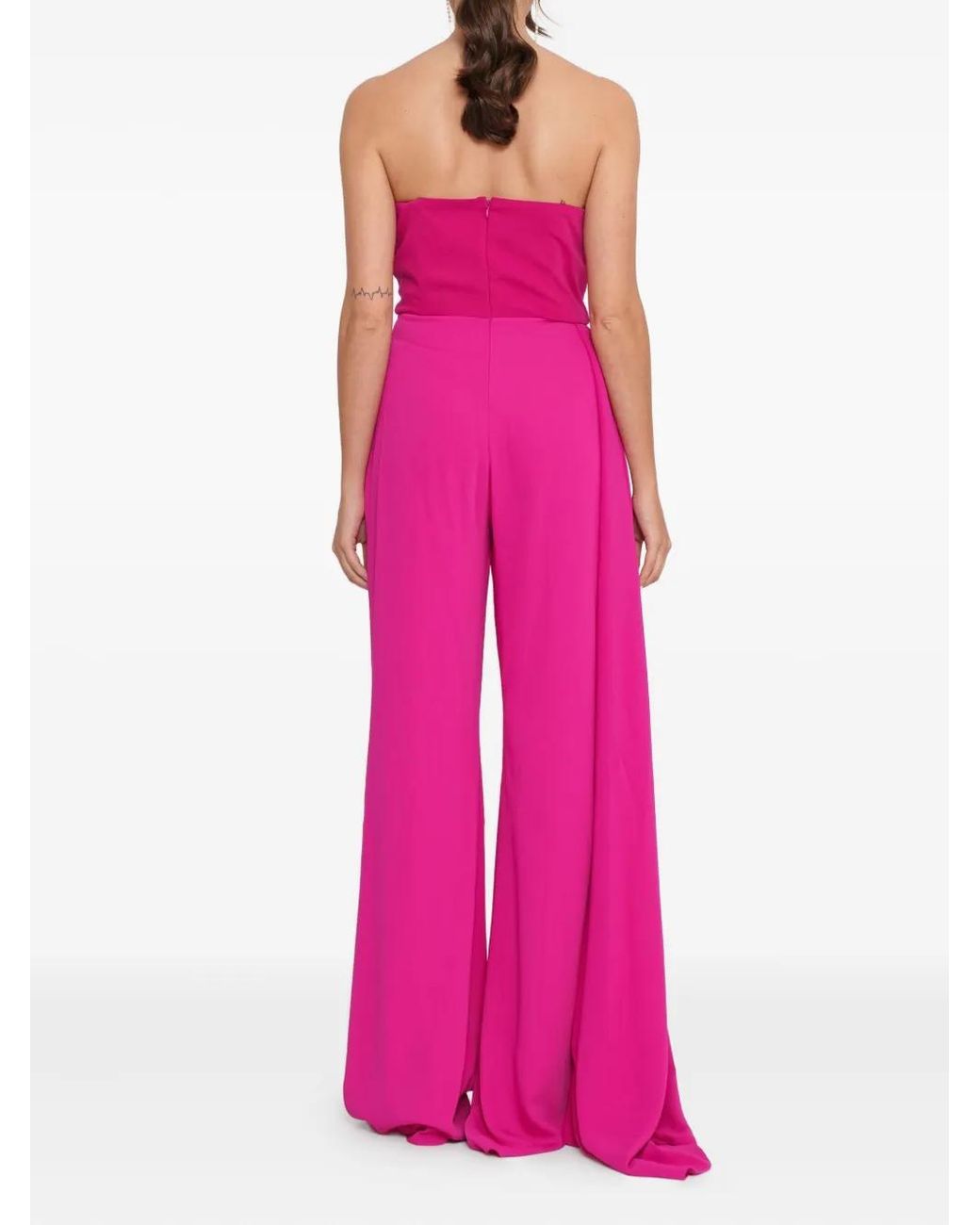 Forever Unique Pink Cowl-Neck Draped Jumpsuit