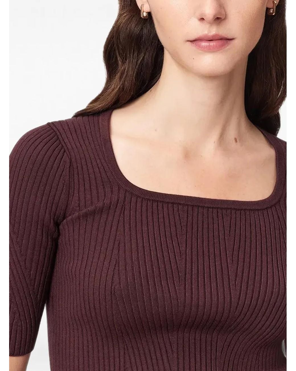 AllSaints Purple Cruz Hally Square-Neck T-Shirt