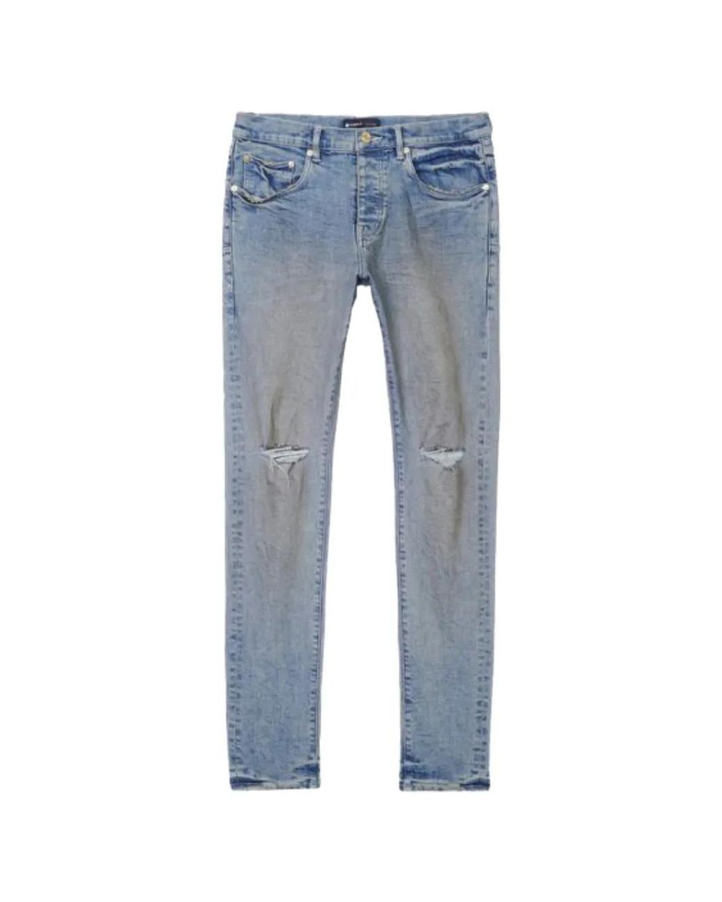 Purple Brand Blue Faded Distressed Jeans for men
