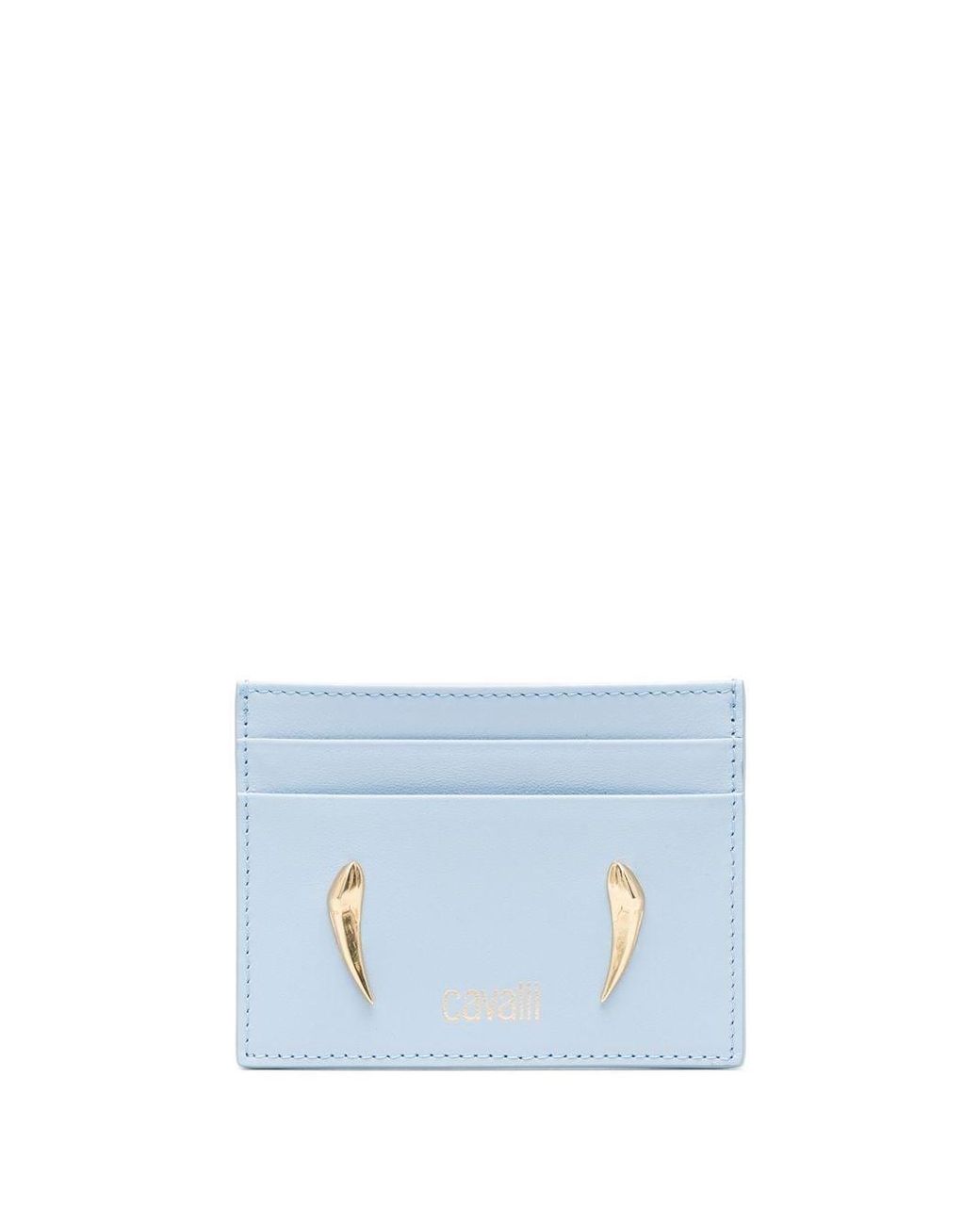 Roberto Cavalli Leather Tiger-tooth Card Holder in Blue for Men | Lyst UK