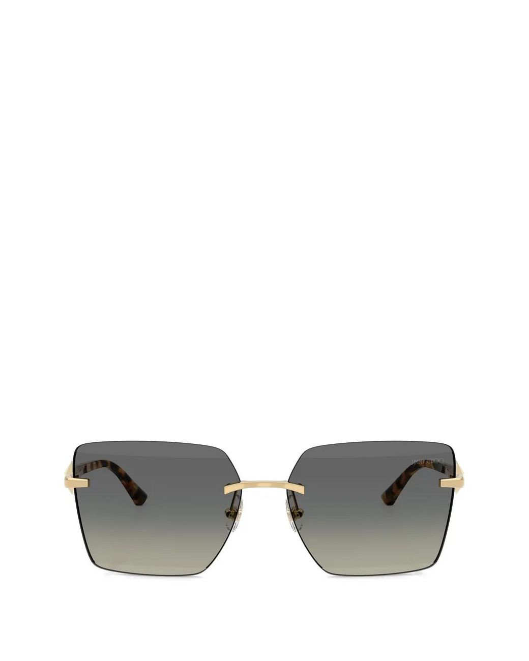 Jimmy Choo Gray Square-Frame Rimless Sunglasses