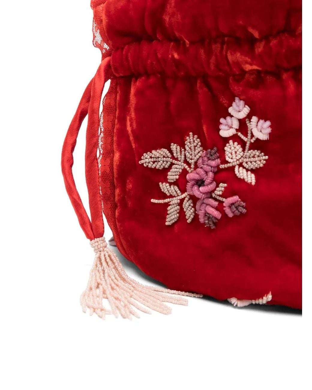 BERNADETTE Round Embroidered Bucket Bag
