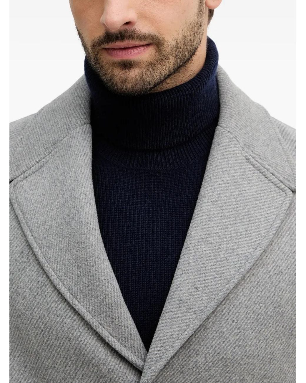 Sisley Gray Single-Breasted Coat for men