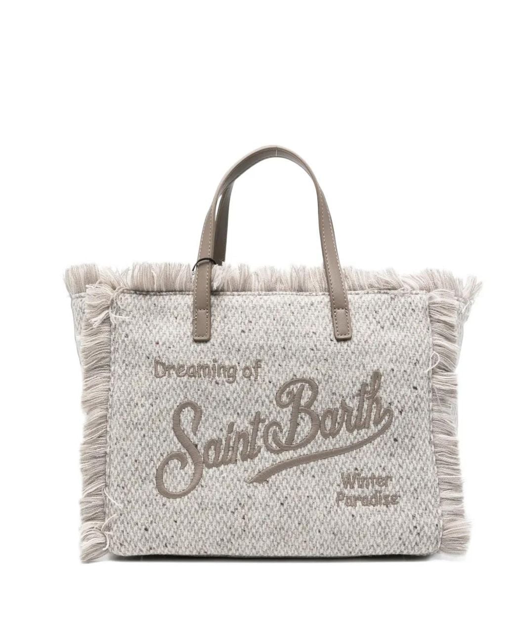 Mc2 Saint Barth Gray Colette Fringed Tote Bag