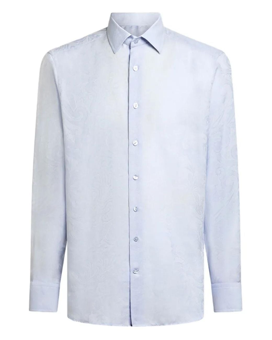Etro Blue Paisley-Jacquard Cotton Shirt for men