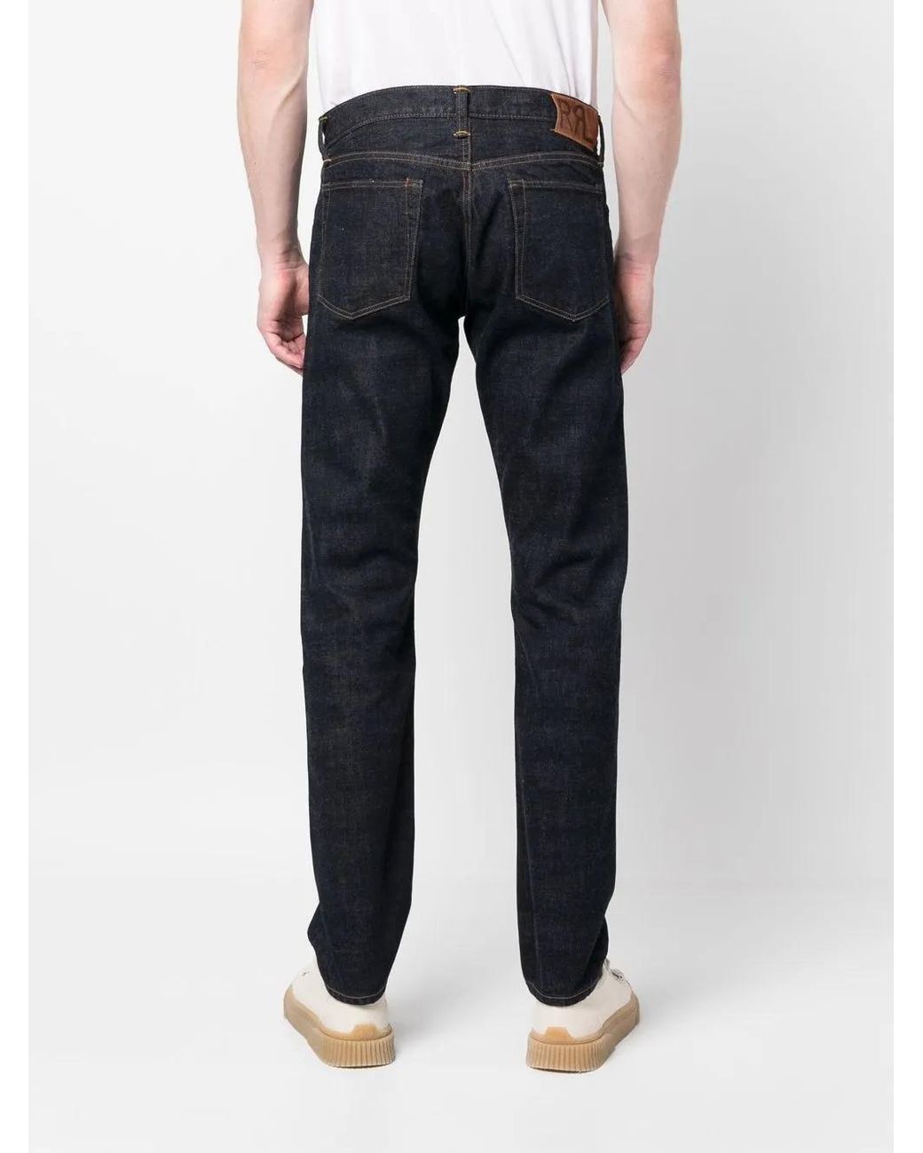 RRL Blue Slim-Cut Five-Pocket Jeans for men