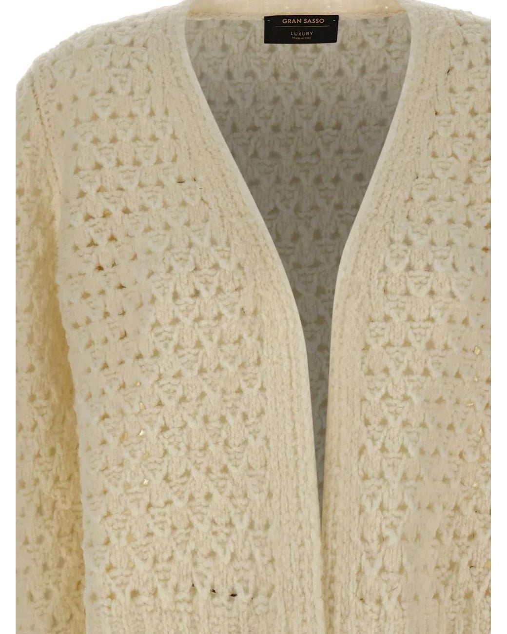 Gran Sasso Natural Open-Knit Cardigan