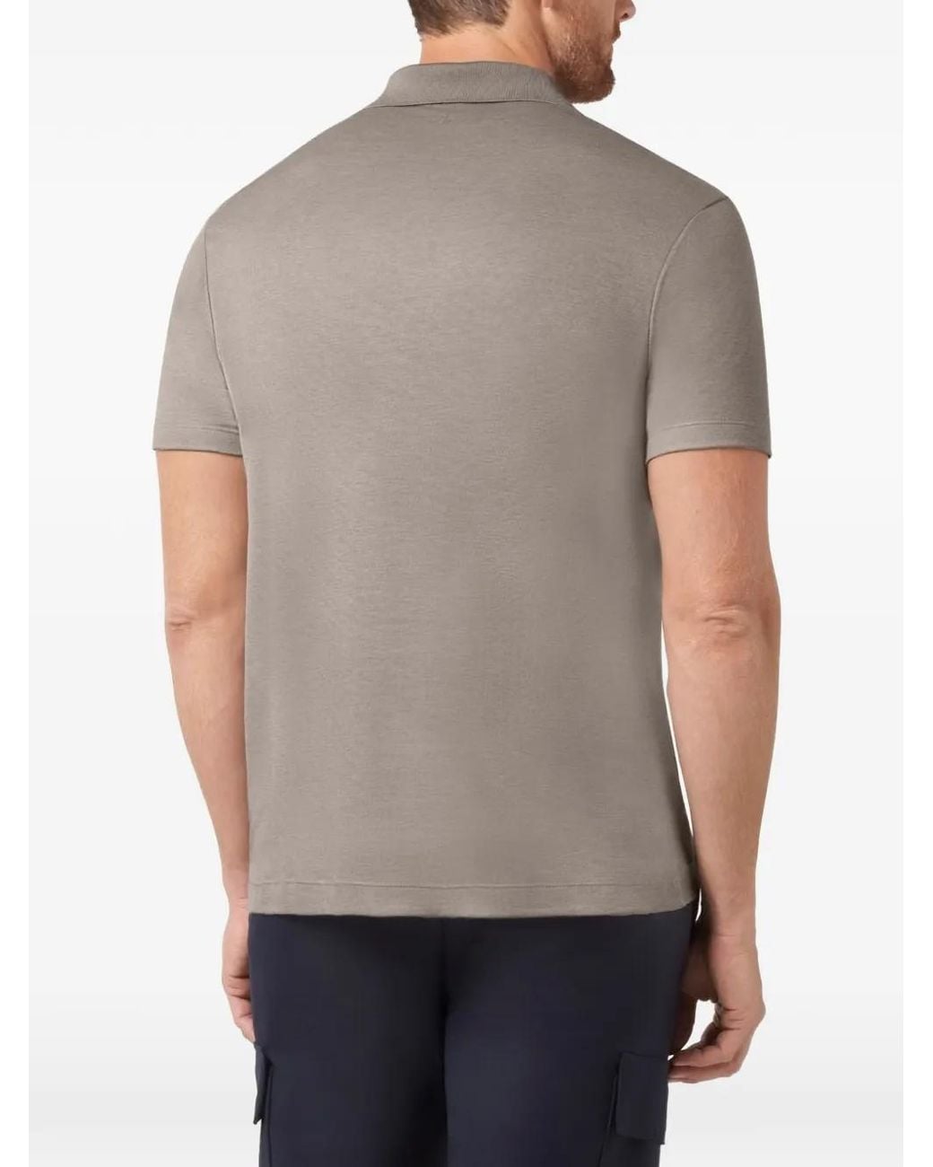 Paul & Shark Gray V-Neck Polo-Collar T-Shirt for men