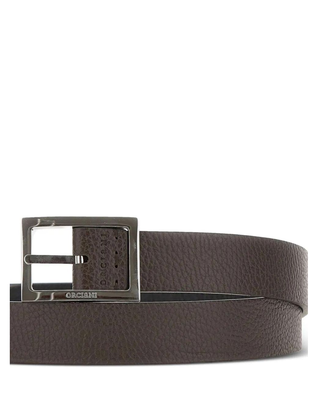 Orciani White Dollaro Double Leather Belt for men