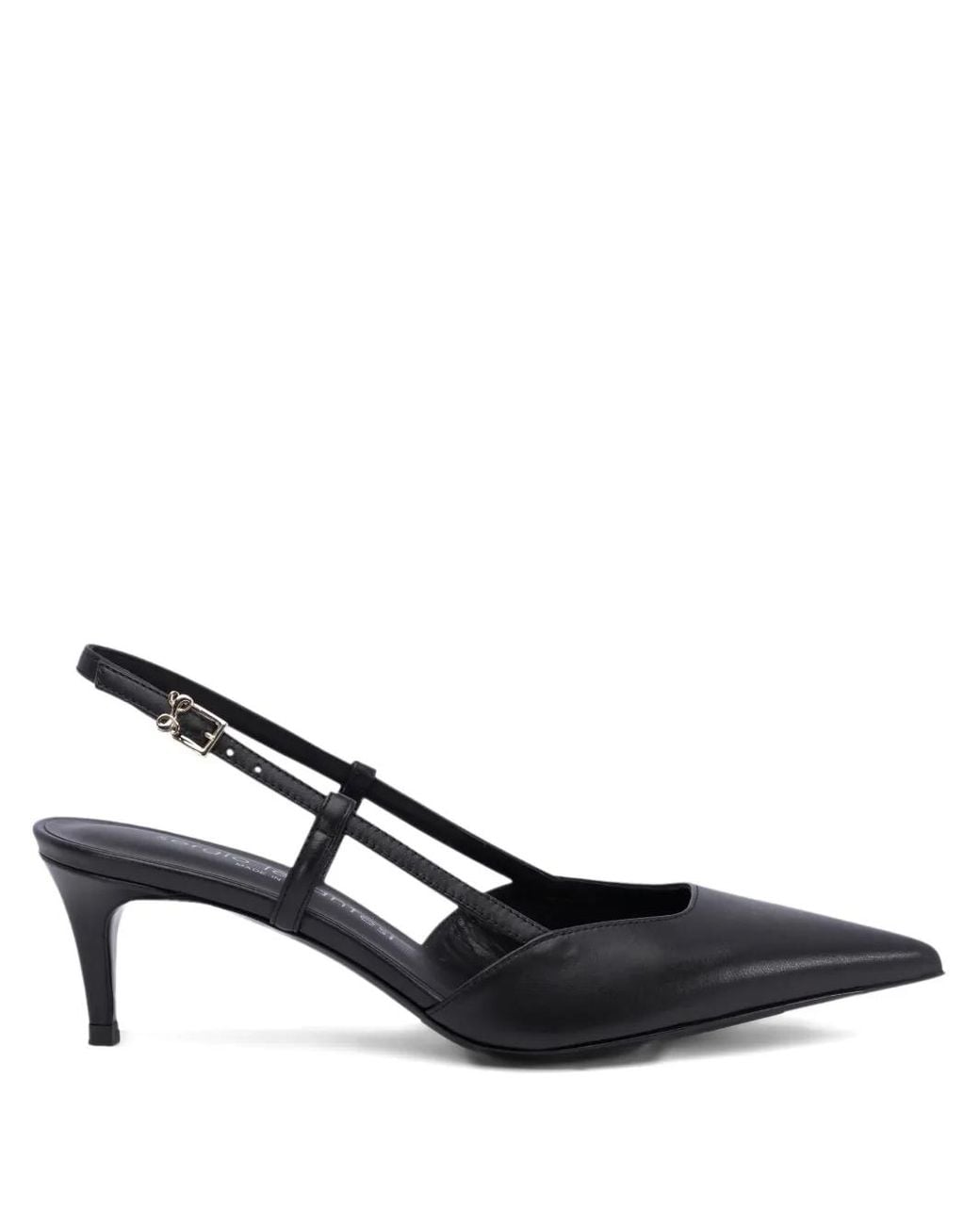 Sergio Levantesi Black Slingback Pointed-Toe Pumps