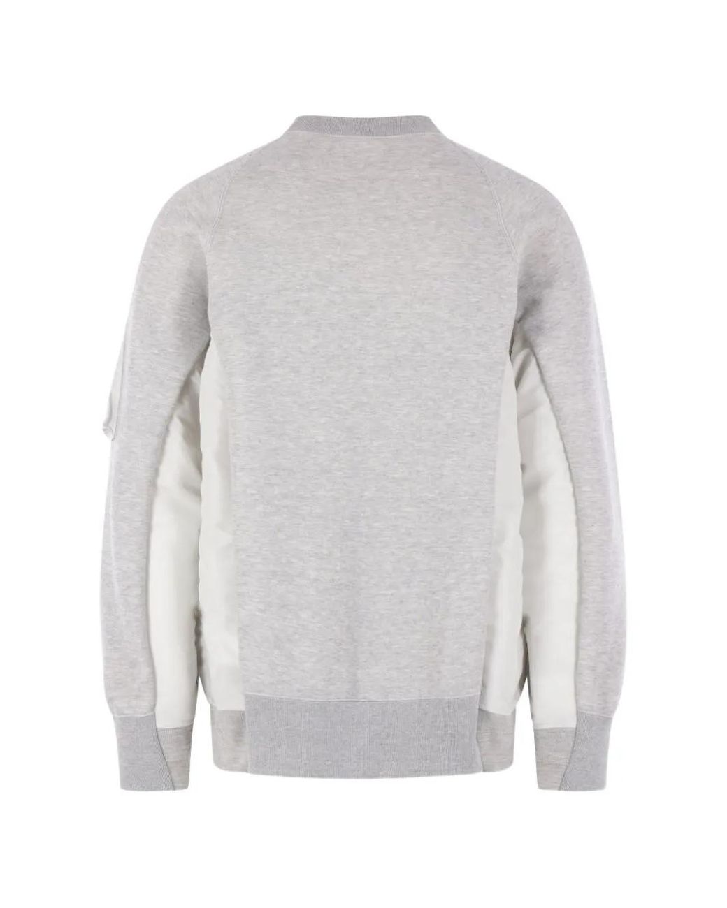Sacai Gray Crew Neck Sweater for men