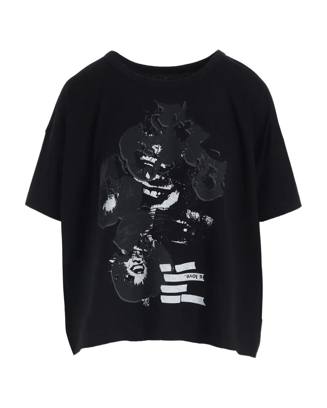 Y's Yohji Yamamoto Black Graphic-Print T-Shirt