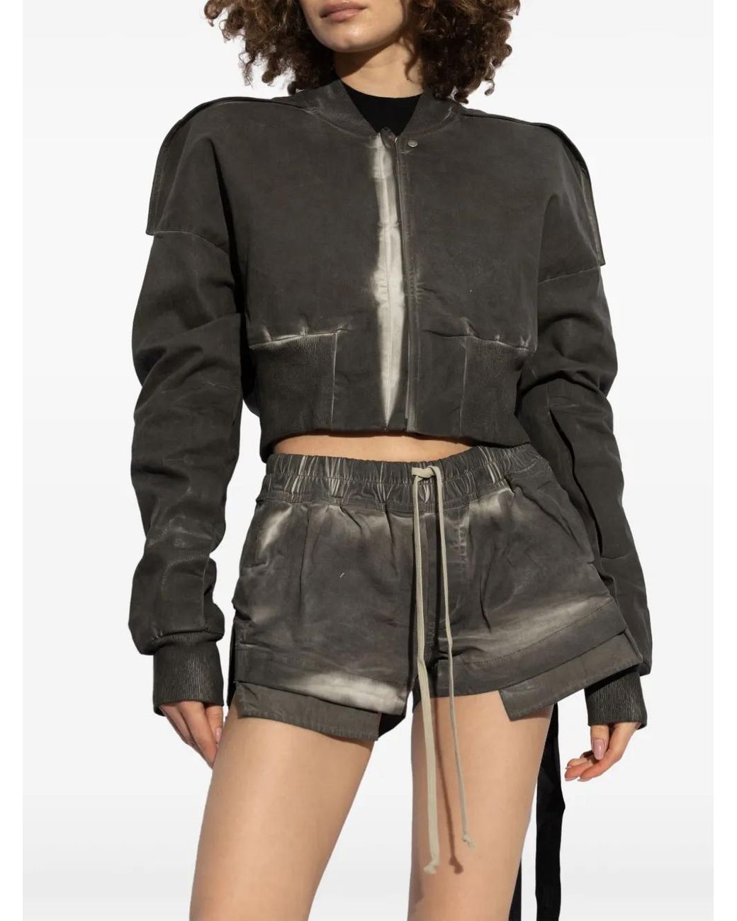 Rick Owens Black Bleach-Wash Jacket