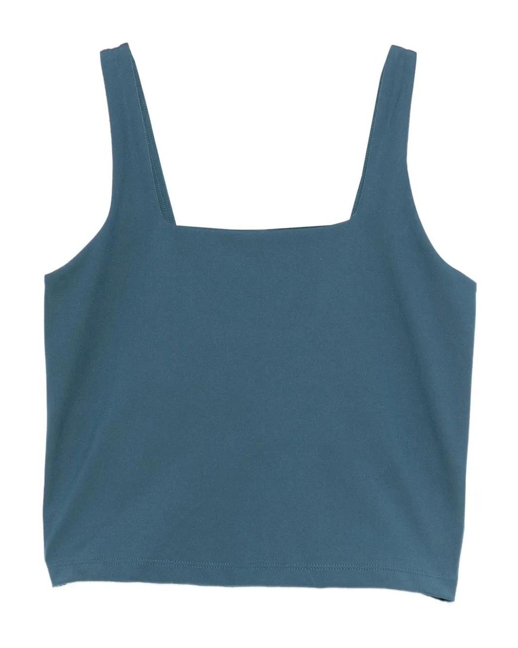 GIRLFRIEND COLLECTIVE Blue Tommy Square-Neck Tank Top