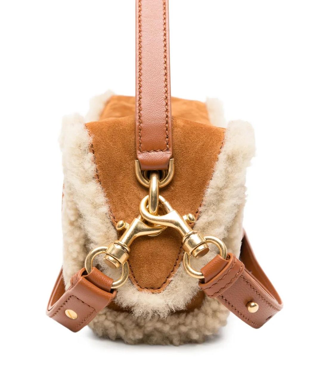 Balmain Multicolor Sac Porté Épaule En Daim À Bords En Peau Lainée Pulse