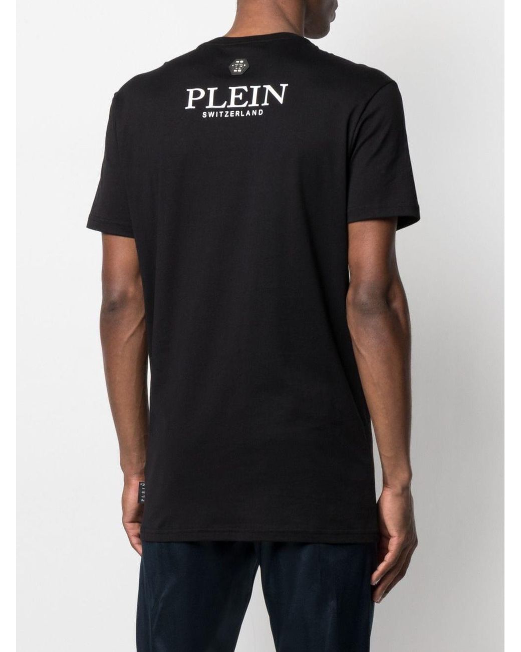 Philipp Plein Baumwolle T-Shirt mit kristallverziertem Logo in Schwarz für  Herren - Sparen Sie 5% - Lyst