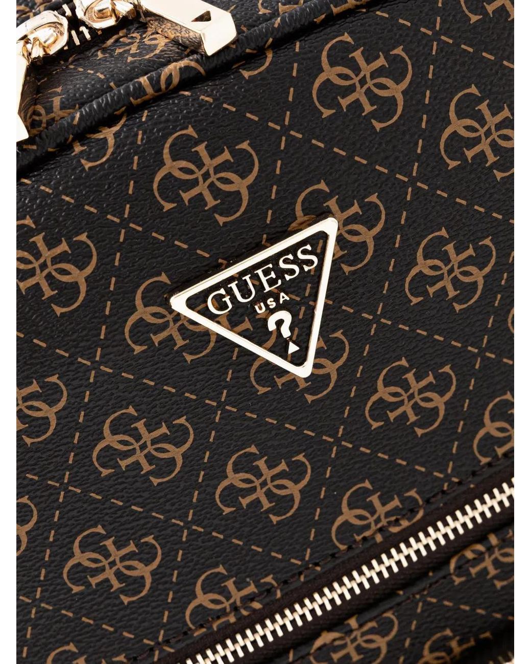 Guess Black Rucksack Mit Monogrammmuster