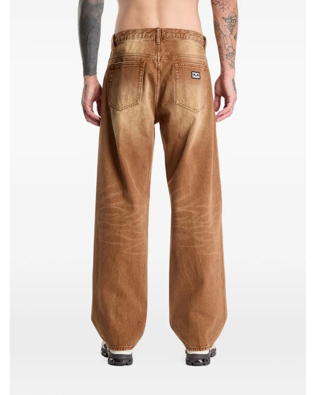 Obey Brown Boxcar Straight-Leg Jeans for men