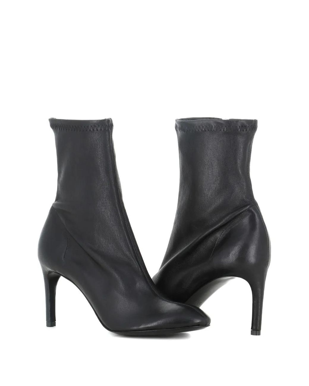 Roberto Del Carlo Black Bottines Élastiques À Talon Aiguille