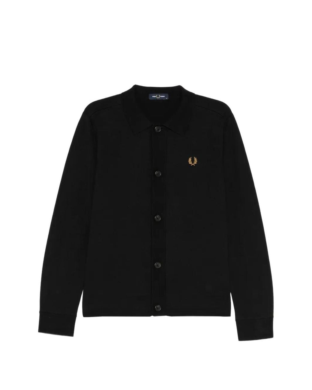 Fred Perry Black Logo-Embroidered Cardigan for men