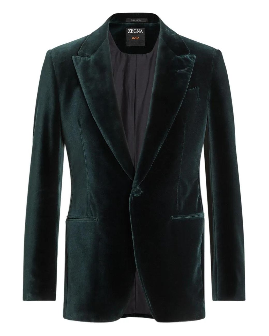 Zegna Black Apos;S Velvet Peak Lapel Single-Button Dinner Jacket for men