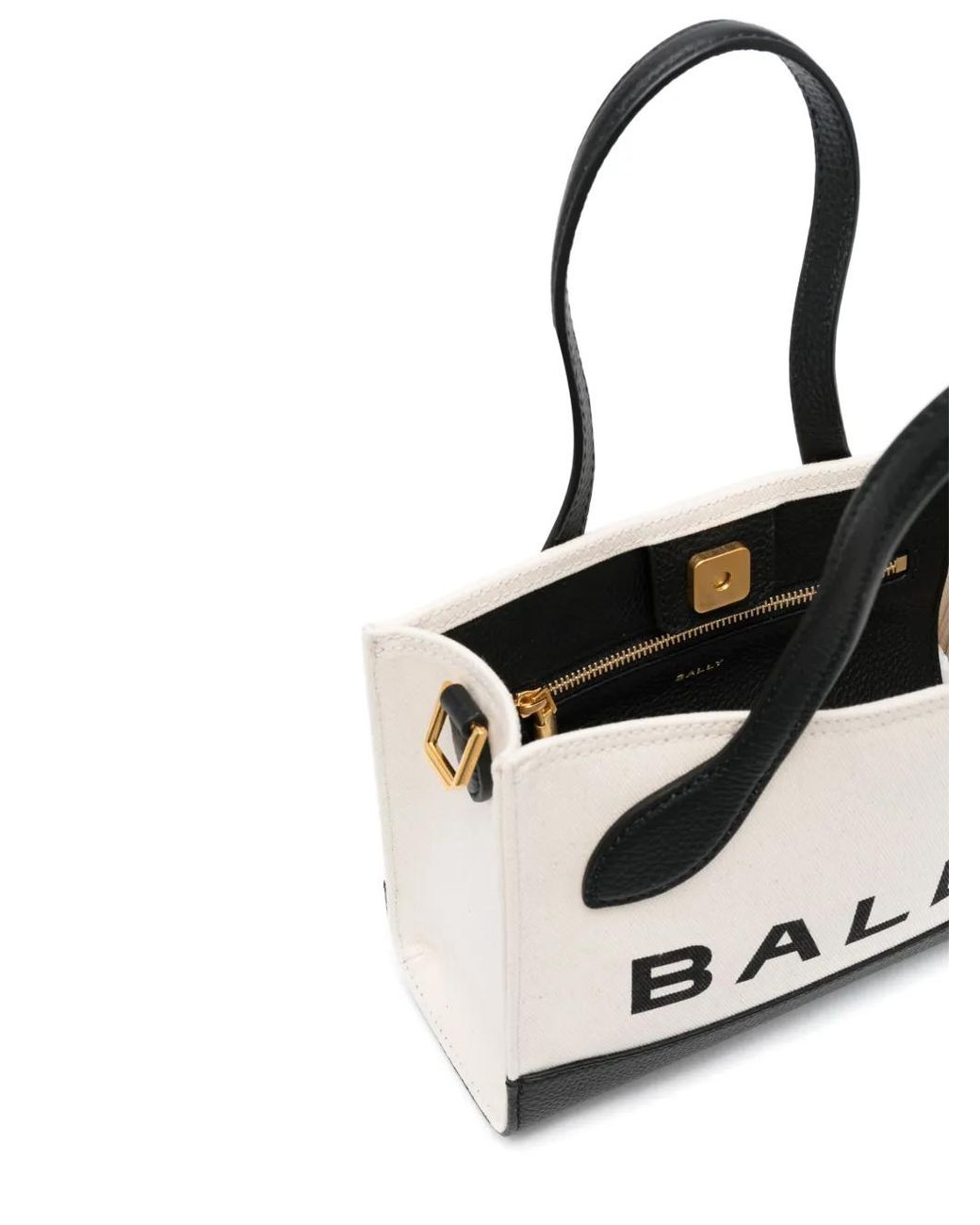 Bally Black Logo-Print Cotton Canvas Tote Bag