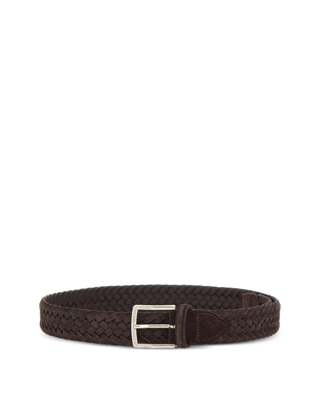 Athison White Ceinture Tressée À Boucle for men
