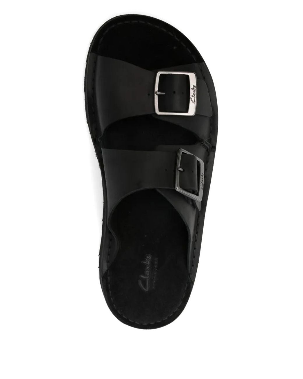 Clarks Black Solsbury Double-Buckle Sandals for men